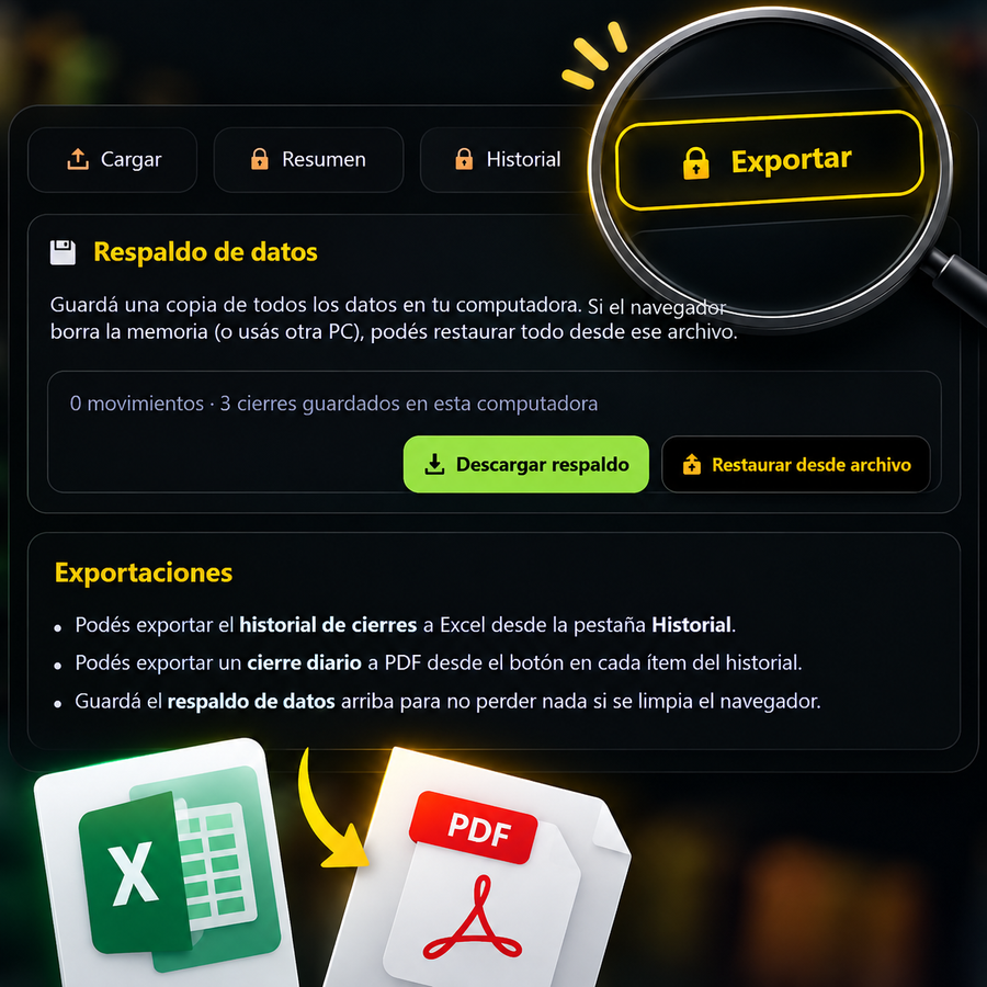 Captura real del programa: guardar